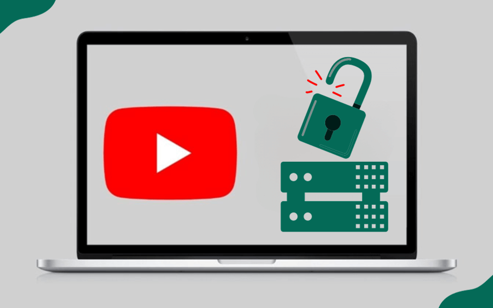 Illustration showing the process of unblocking YouTube using proxies