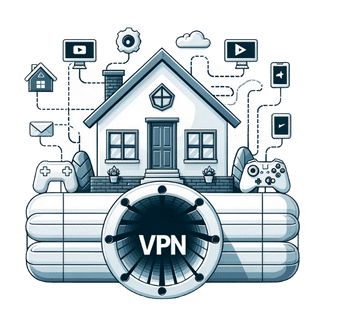 Residential VPN Concept Illustration