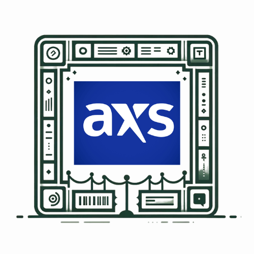 Axs.com logo in a frame that looks like an event stage