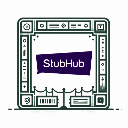 stubhub logo in a frame that looks like an event stage