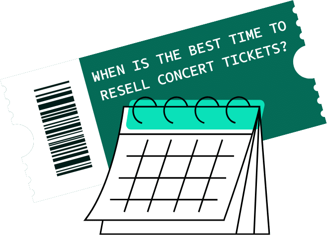 Calendar with highlighted dates indicating best times to resell concert tickets