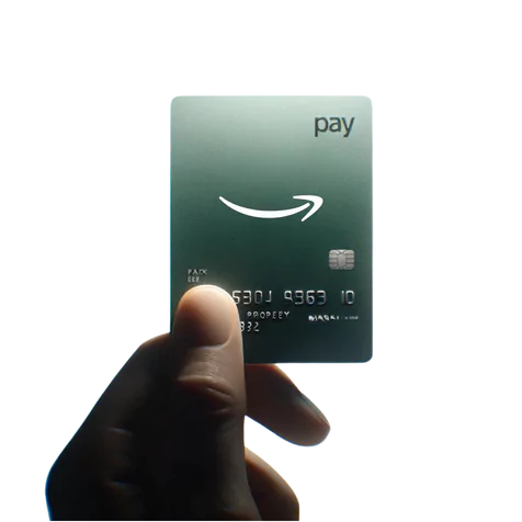 a hand holding a single Amazon Pay Card
